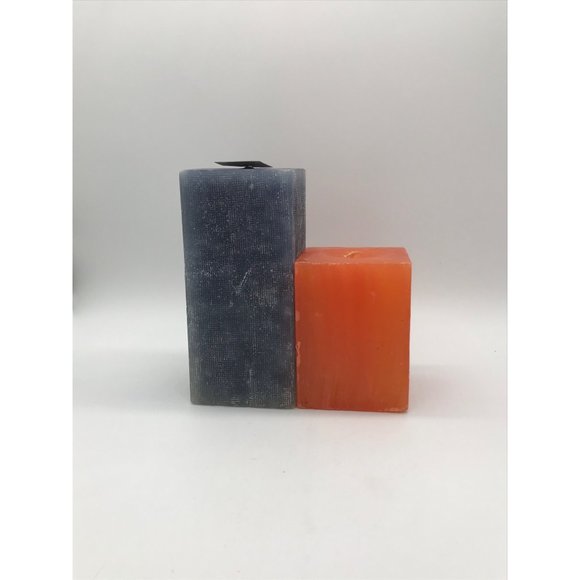 Large Black and Orange  Square Halloween Candles - Picture 1 of 4